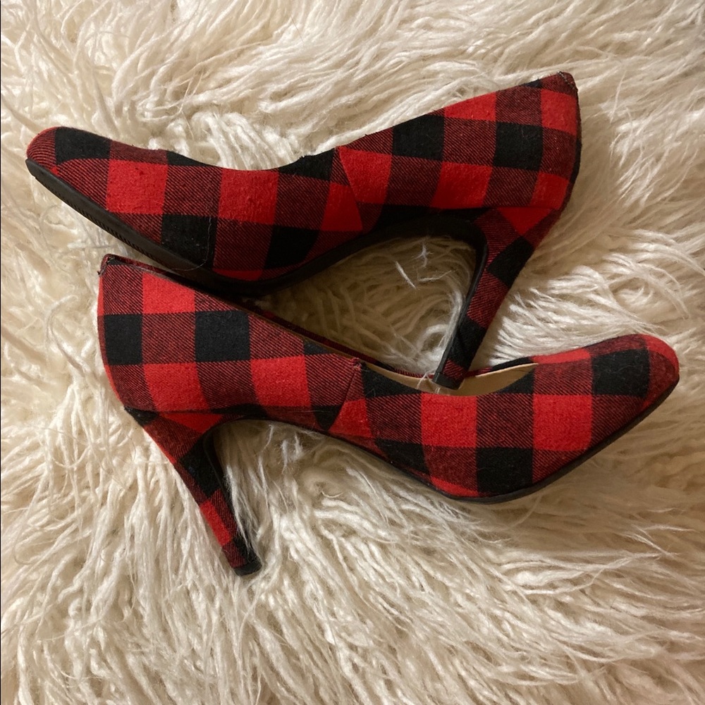 plaid heels